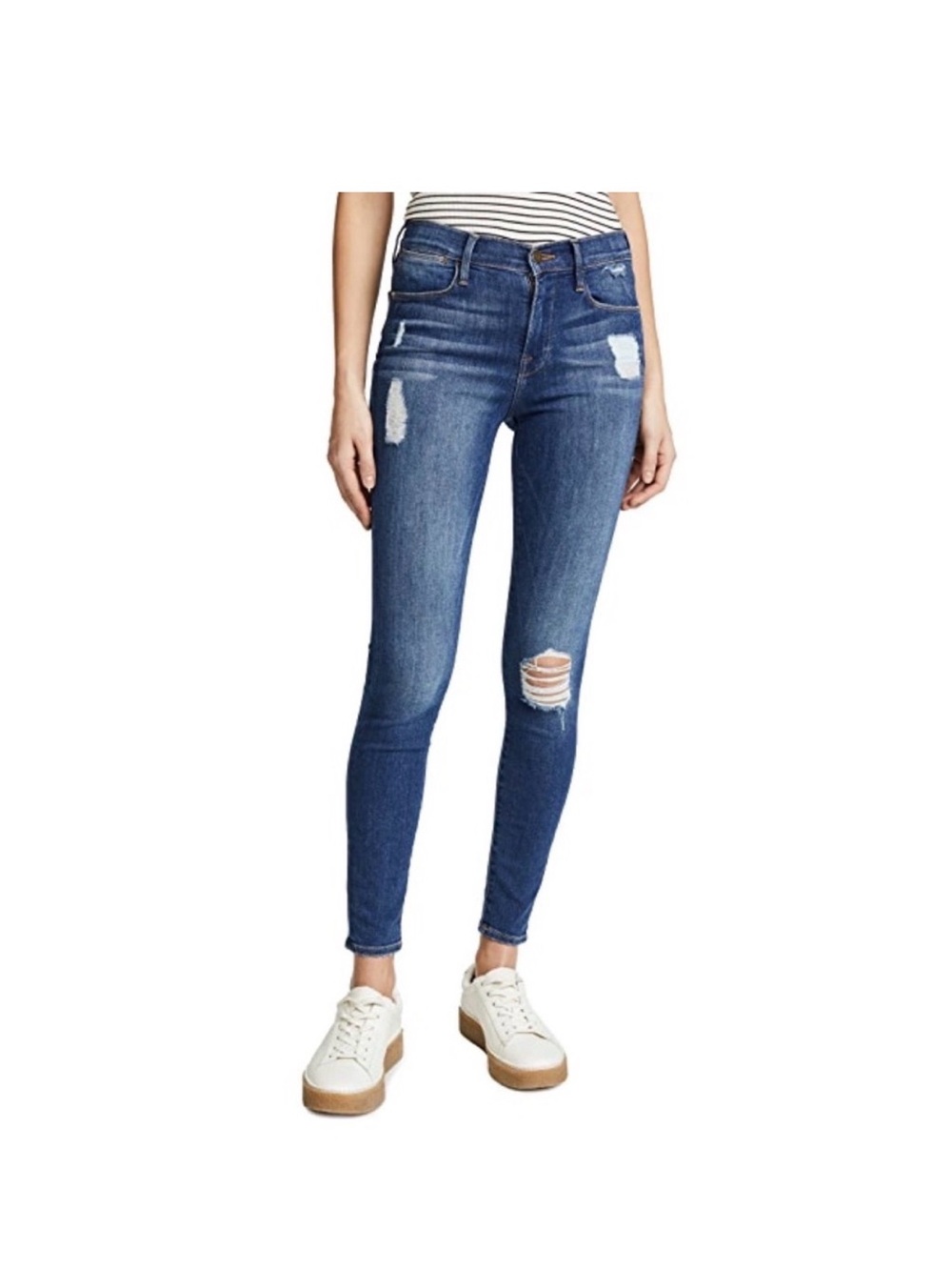 Frame Denim Le High Distressed Skinny Jeans